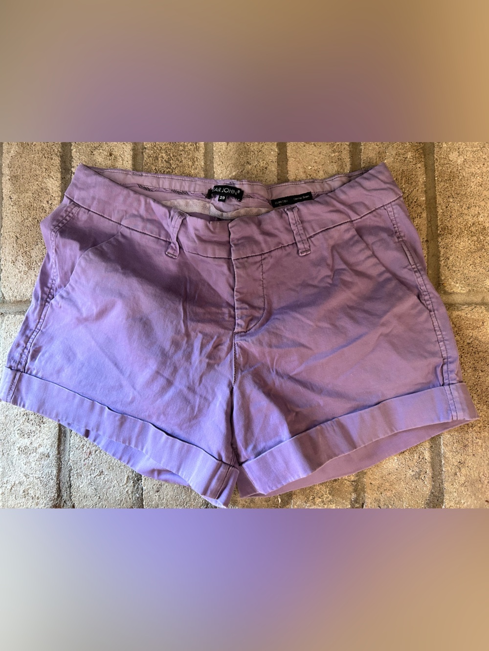Dear John Lavender Cotton Roll-Hem Shorts EUC
